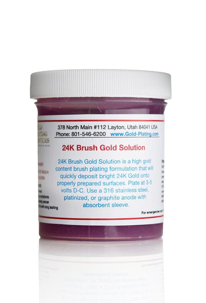 Deluxe 24K, 18K, & 14K Bright Gold Bath Plating Solution - High Gold Content