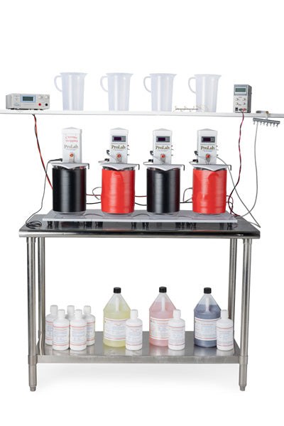 Four Module Chrome Stripping ProLab Plating System - Chrome Stripper, ElectroCleaner, Surface Activator, & Gold