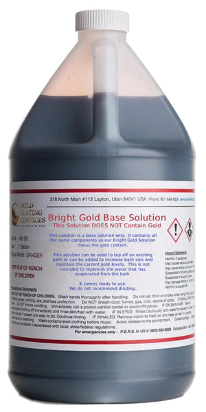 24K, 18K, & 14K Bright Gold Base Solution (NO GOLD)